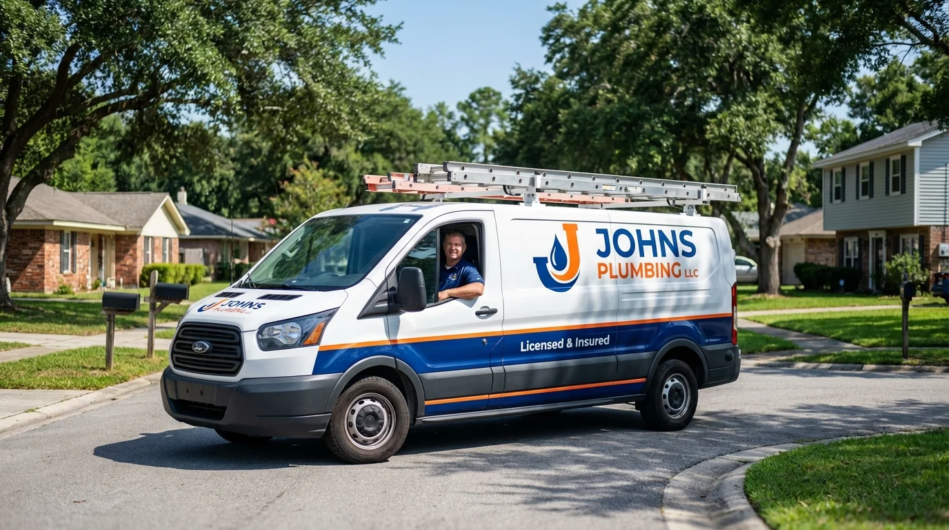 Johns Plumbing LLC service van in Dodge Center, MN