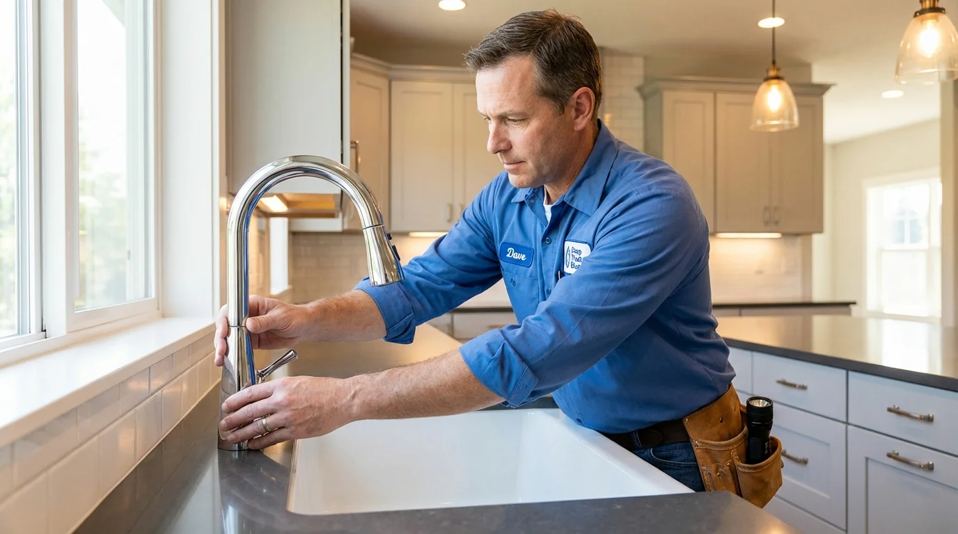 Kitchen faucet installation by Johns Plumbing LLC in Dodge Center