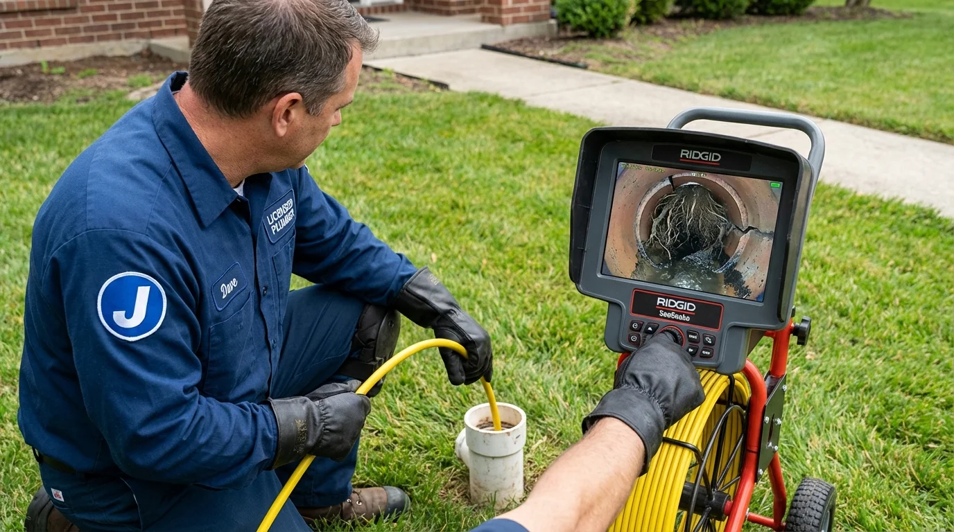 Sewer camera inspection being performed by Johns Plumbing LLC in Dodge Center